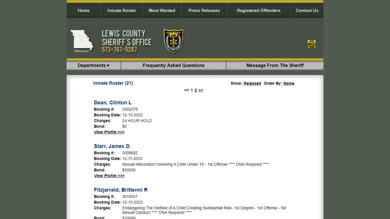Inmate Roster - Current Inmates Booking Date Descending - Lewis County ...