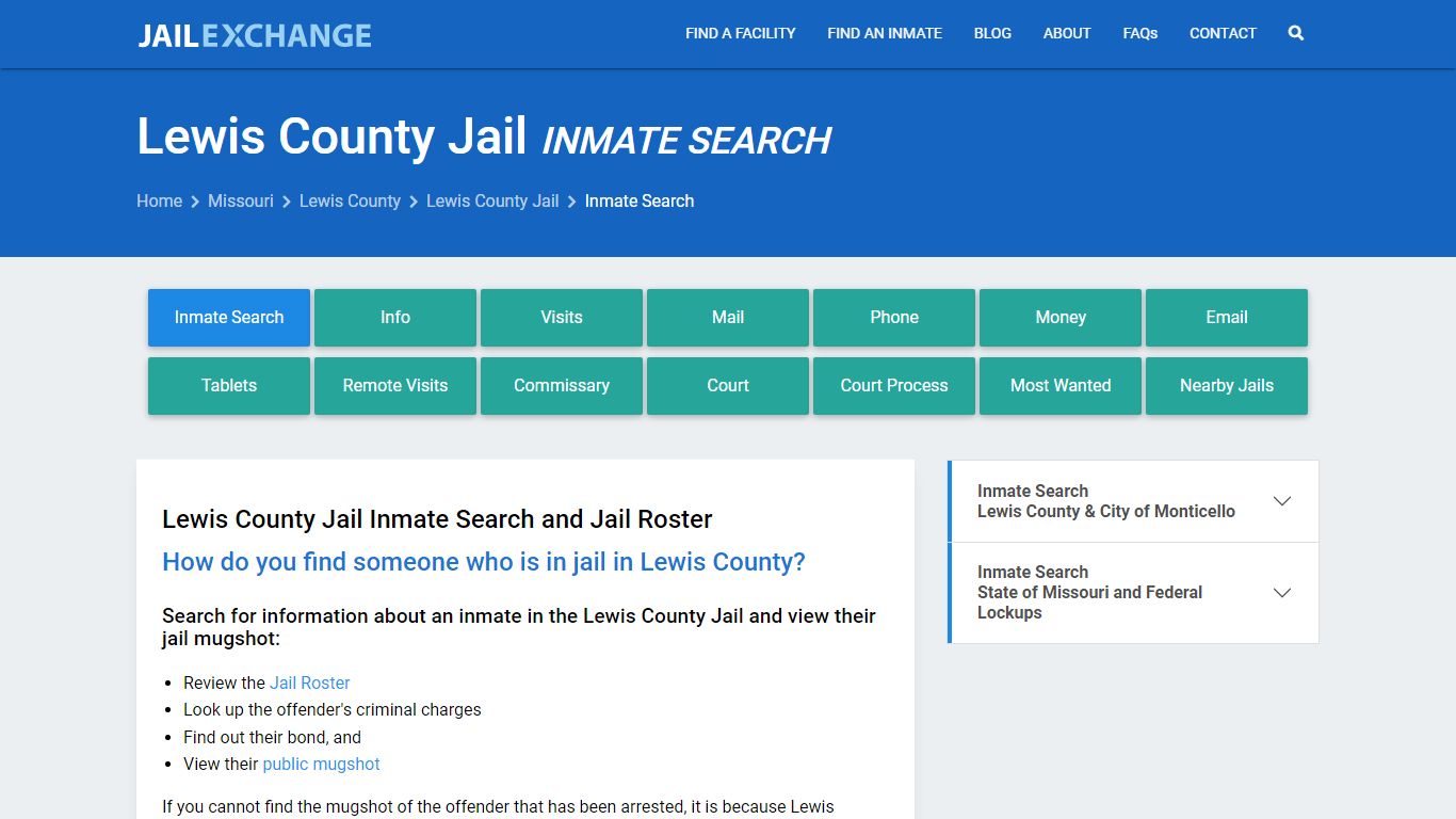 Inmate Search: Roster & Mugshots - Lewis County Jail, MO